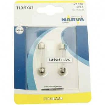 Лампа NARVA C10W SV8.5/8 12V 41мм 2шт.